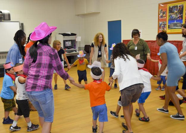 Square dancing during Wild West Day