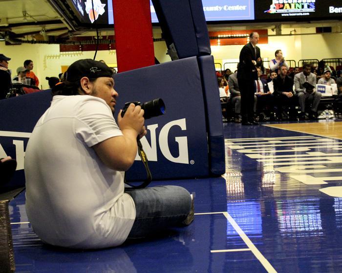 Congratulations to student Kevin Figueroa for getting press credentials to photograph the Westchester Knicks game. He’s an aspiring photographer and filmmaker that has completed dozens of projects for the school.