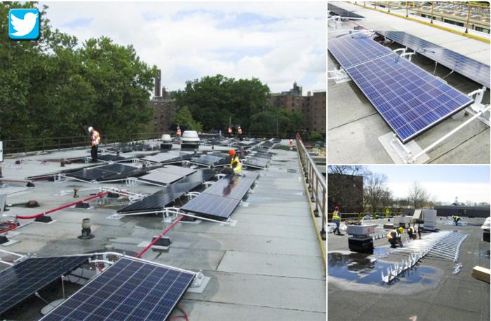 Views of the Frampton Hall solar panel from the tweet. 