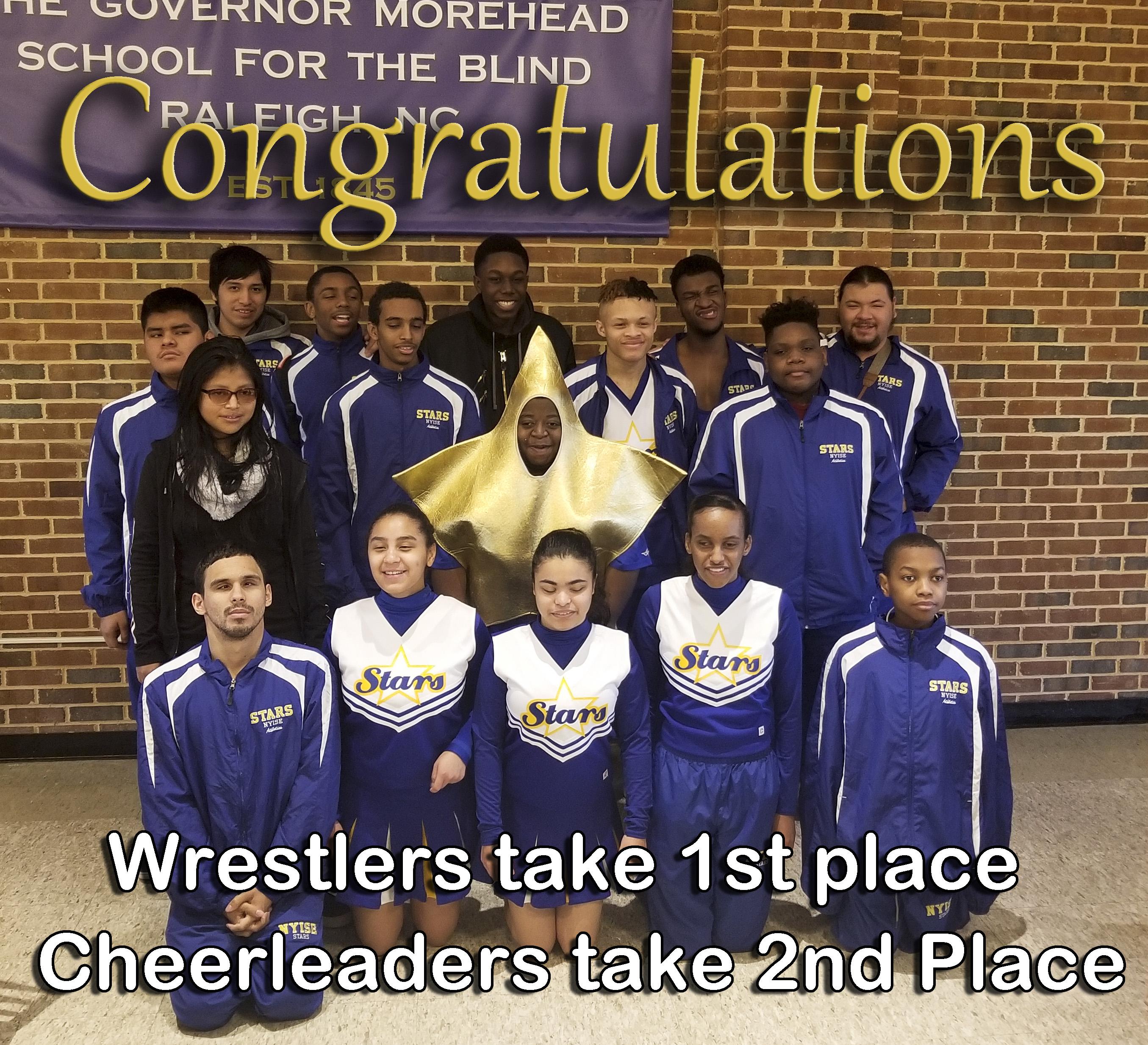 Congratulations to the wrestling and cheerleading teams. 