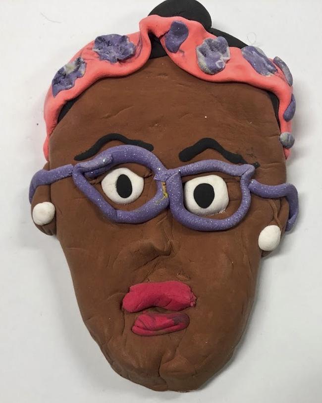 Honorable Mention in 1st, 2nd, 3rd grade  Nastacia J.  “My Face” -- model magic