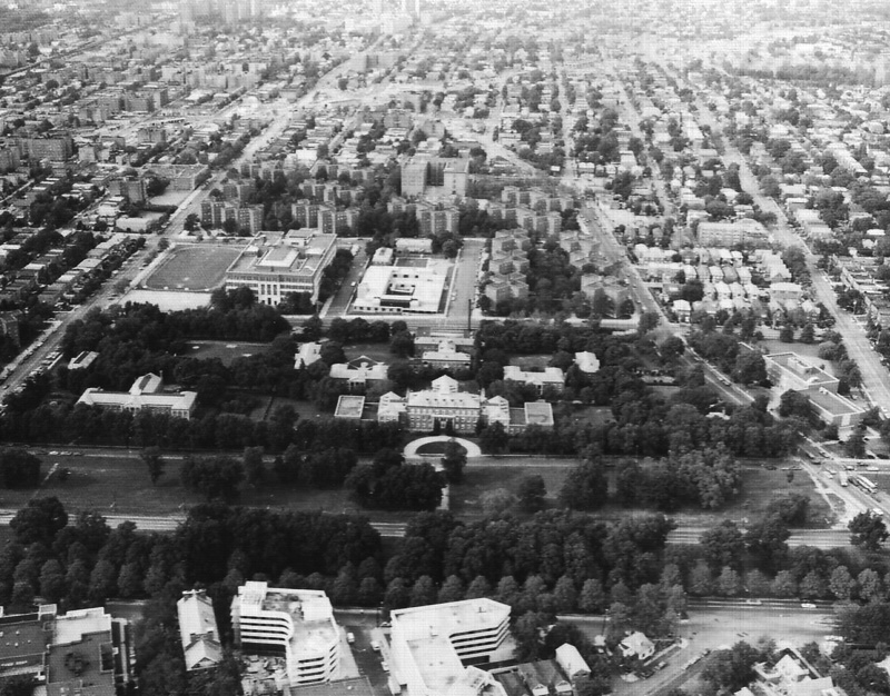 Aerial view of the neighborhood taken around 1980