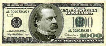 Cleveland on the $1000 bill