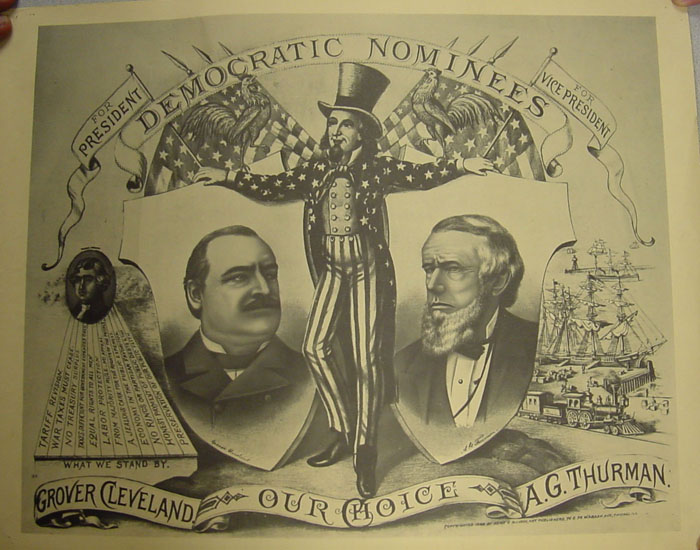 Grover Cleveland and A.G. Thurman, unsuccessful presidential and vice presidential candidates in 1888. Democratic Party.