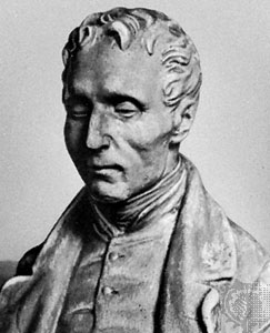 Louis Braille, portrait bust by an unknown artist. Archiv für Kunst und Geschichte, Berlin